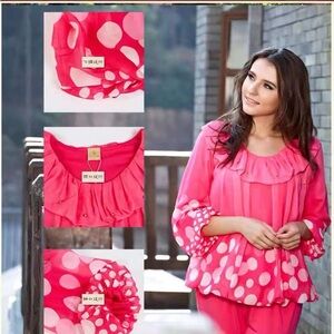 Pink  silk pajamas sleep wear size xs